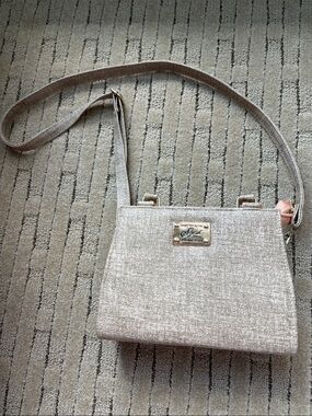 Stylish Brand Crossbody Bag in Light Beige